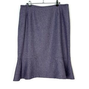 Le Suit Purple Herringbone Trumpet Ruffle Pencil Skirt Sz 16 Petite